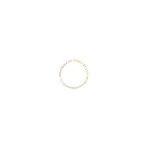 【並行輸入品】Nuragold 10K イエローゴールド 4mm ソリッドマリナーアンカーリンクチェーン ダイヤモンドカット ツートンカラー パの画像