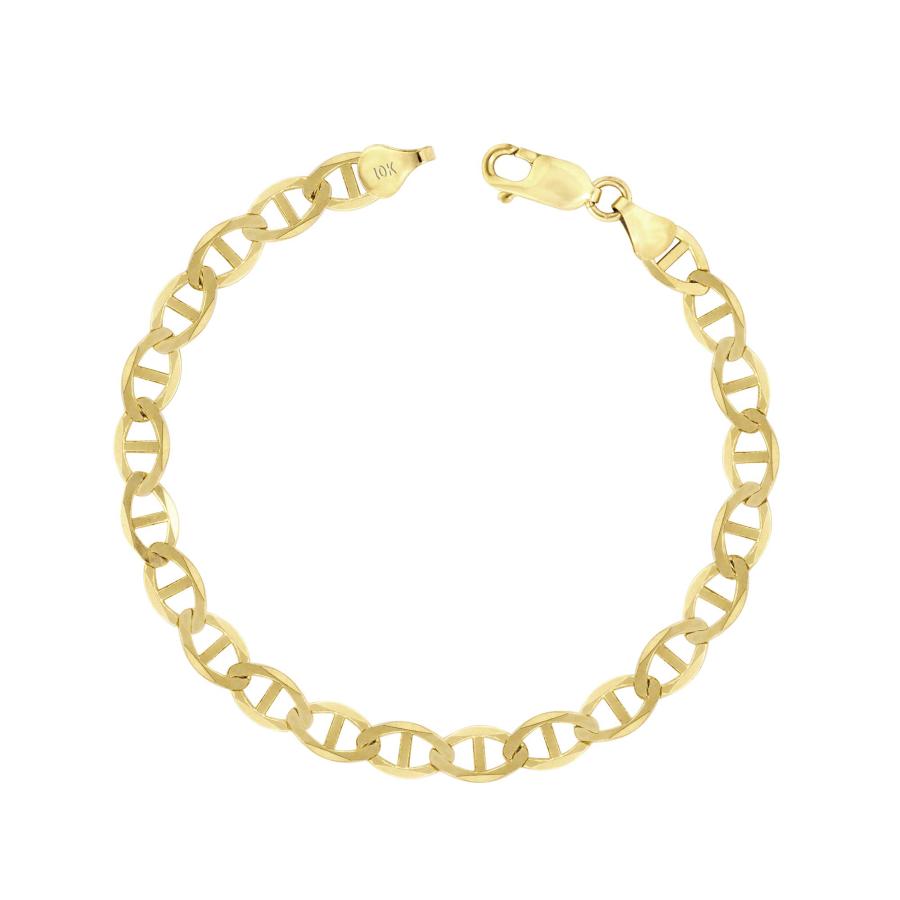 Nuragold 10K イエローゴールド ソリッド 6mm アンカー マリナー リンクチェーン レディース ブレスレット メンズ 並行輸入品 | 