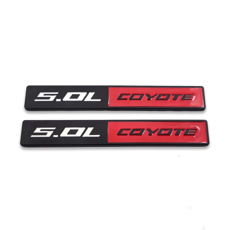 【並行輸入品】AxleZx 2X クロムメタル5.0 Coyoteロゴエンブレム 5.0L バッジ 3D ターボステッカー マスタングGT用 1の画像
