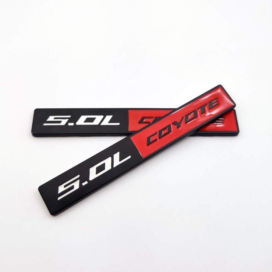 【並行輸入品】AxleZx 2X クロムメタル5.0 Coyoteロゴエンブレム 5.0L バッジ 3D ターボステッカー マスタングGT用 1の画像