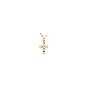 【並行輸入品】Dazzlingrock Collection 10.2 mm Round Cubic Zirconia Ladies Crosの画像