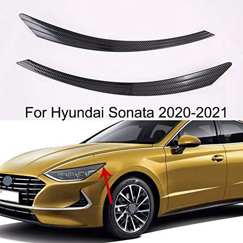 【並行輸入品】Momoap 2Pcs Carbon Fiber Style Car Front Headlight Lamp Cover Trの画像