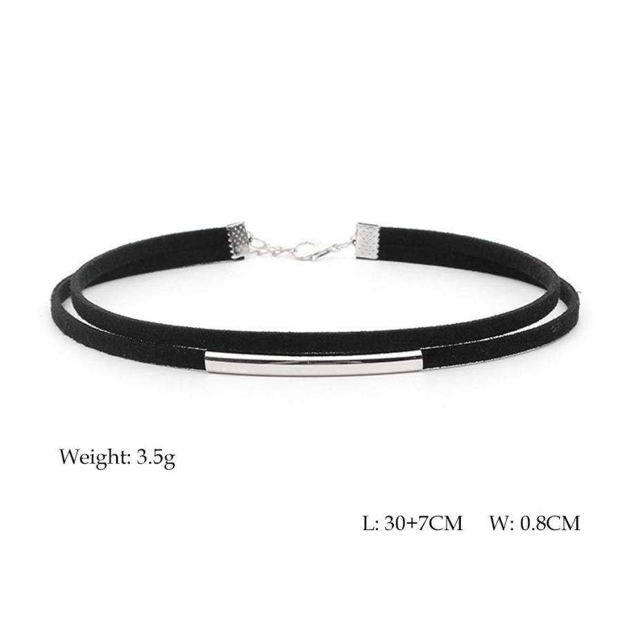 【並行輸入品】JAKAWIN チョーカーネックレス 調節可能 ブラックカラーネックレス レディース ガールズ NK134, Free size,の画像