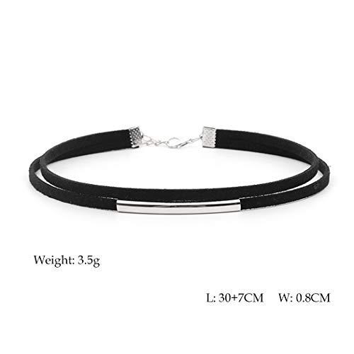 【並行輸入品】JAKAWIN チョーカーネックレス 調節可能 ブラックカラーネックレス レディース ガールズ NK134, Free size,の画像