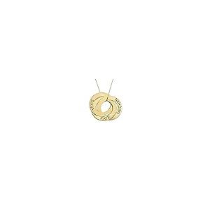 【並行輸入品】MYKA   ロシアンリングネームネックレス   スターリングシルバー ローズゴールド&ゴールドメッキ   3つのラウンドディスクの画像