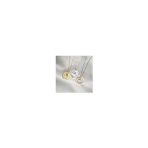【並行輸入品】MYKA   ロシアンリングネームネックレス   スターリングシルバー ローズゴールド&ゴールドメッキ   3つのラウンドディスクの画像