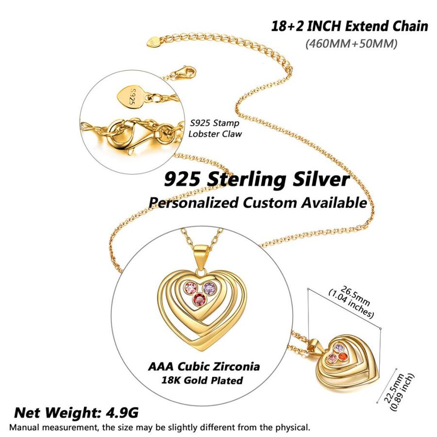 【並行輸入品】Silvora Personalized Name Necklace Woman Heart Pendant Family Fr_6