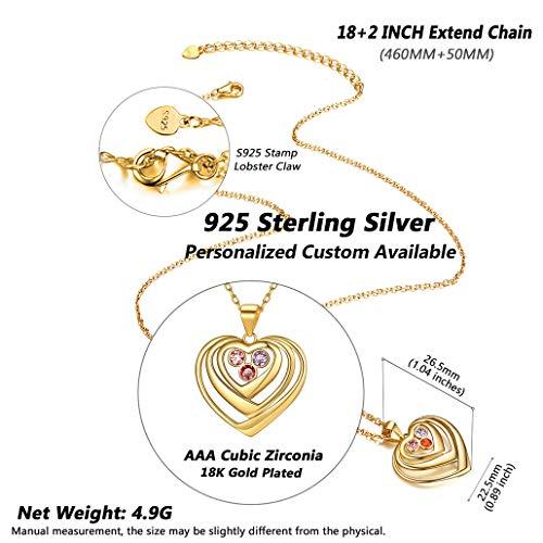 【並行輸入品】Silvora Personalized Name Necklace Woman Heart Pendant Family Fr_7