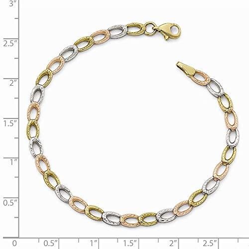 【並行輸入品】Sonia Jewels 10K イエロー ホワイト ローズゴールド 3色 ダイヤモンドカット ブレスレット   安全なロブスターの画像