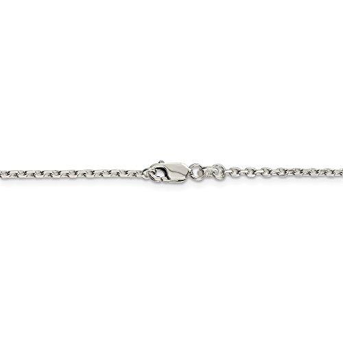 【並行輸入品】Solid 925 Sterling Silver 2mm Beveled Oval Cable Chain Necklace_7