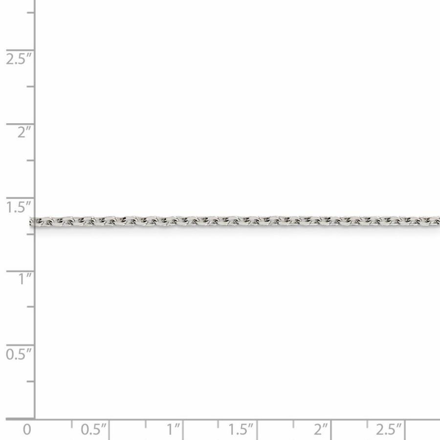 【並行輸入品】Solid 925 Sterling Silver 2mm Beveled Oval Cable Chain Necklace_9