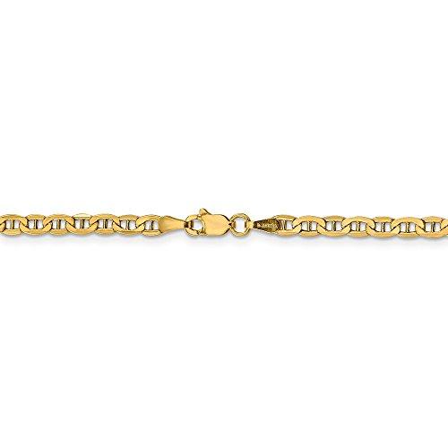 【並行輸入品】Sonia Jewels 14K イエローゴールド 3.20mm アンカー マリナーチェーンネックレス 安全なロブスターロッククラの画像
