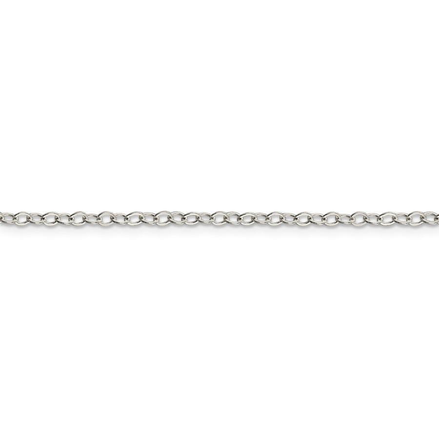【並行輸入品】ソリッド925スターリングシルバー 2.5mm フラットオープンオーバルケーブルチェーンネックレス， 金属 Solid 925 S_3