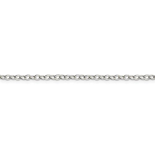 【並行輸入品】ソリッド925スターリングシルバー 2.5mm フラットオープンオーバルケーブルチェーンネックレス， 金属 Solid 925 S_4