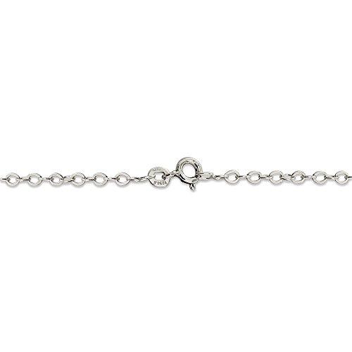 【並行輸入品】ソリッド925スターリングシルバー 2.5mm フラットオープンオーバルケーブルチェーンネックレス， 金属 Solid 925 S_7