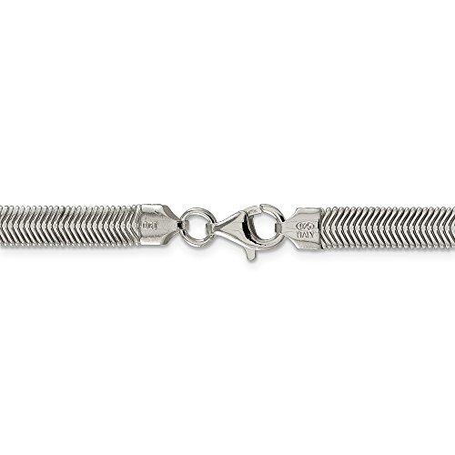 【並行輸入品】Sonia Jewels 925 Sterling Silver 6.25mm Flat Oval Snake Chain Ne_7