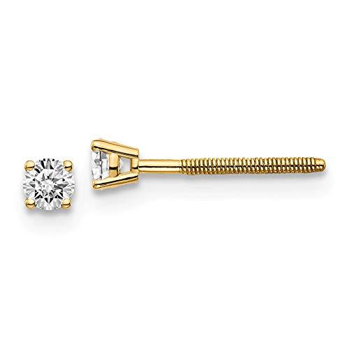 【並行輸入品】Solid 14k Yellow Gold .15ct. SI3 G I Diamond Stud Thread on/offの画像