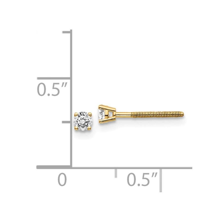 【並行輸入品】Solid 14k Yellow Gold .15ct. SI3 G I Diamond Stud Thread on/offの画像