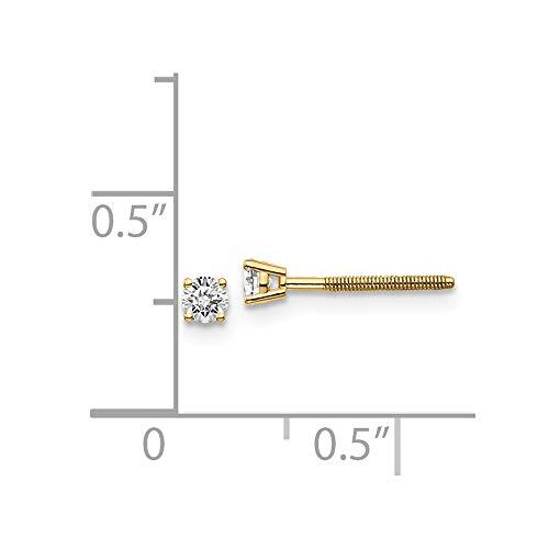 【並行輸入品】Solid 14k Yellow Gold .15ct. SI3 G I Diamond Stud Thread on/offの画像