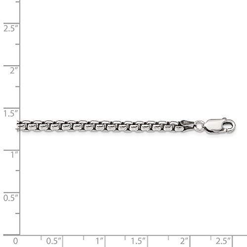 【並行輸入品】Solid 925 Sterling Silver 3.6mm Vintage Antiqued Round Box Chainの画像