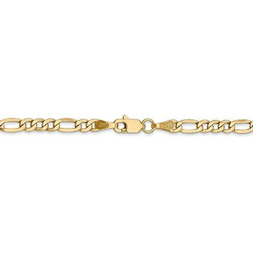 【並行輸入品】14K イエローゴールド 3.5mm フィガロチェーンネックレス   安全なロブスターロック留め金付き, 8 inches, 金属の画像