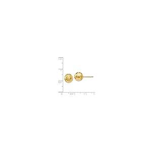 【並行輸入品】14k Yellow Gold 9mm Diamond cut Mirror Ball Post Studs Earringsの画像