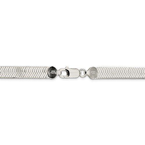 【並行輸入品】ソリッド925スターリングシルバー 8mm マジックヘリンボーンチェーンネックレス 安全なロブスターロッククラスプ付き, 金属 Sの画像