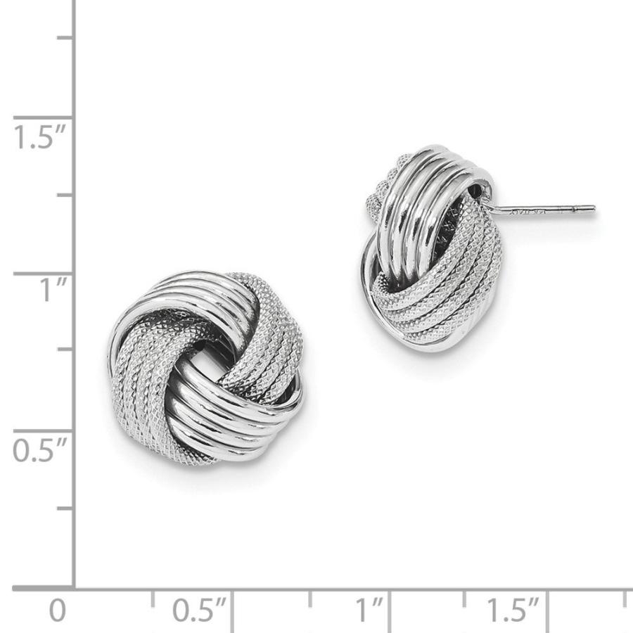 【並行輸入品】14k White Gold Textured Love Knot Post Studs Earrings 15mmの画像