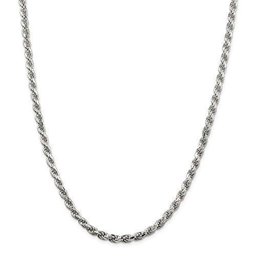 【並行輸入品】Solid 925 Sterling Silver 4.75mm Diamond cut Rope Chain Necklaceの画像