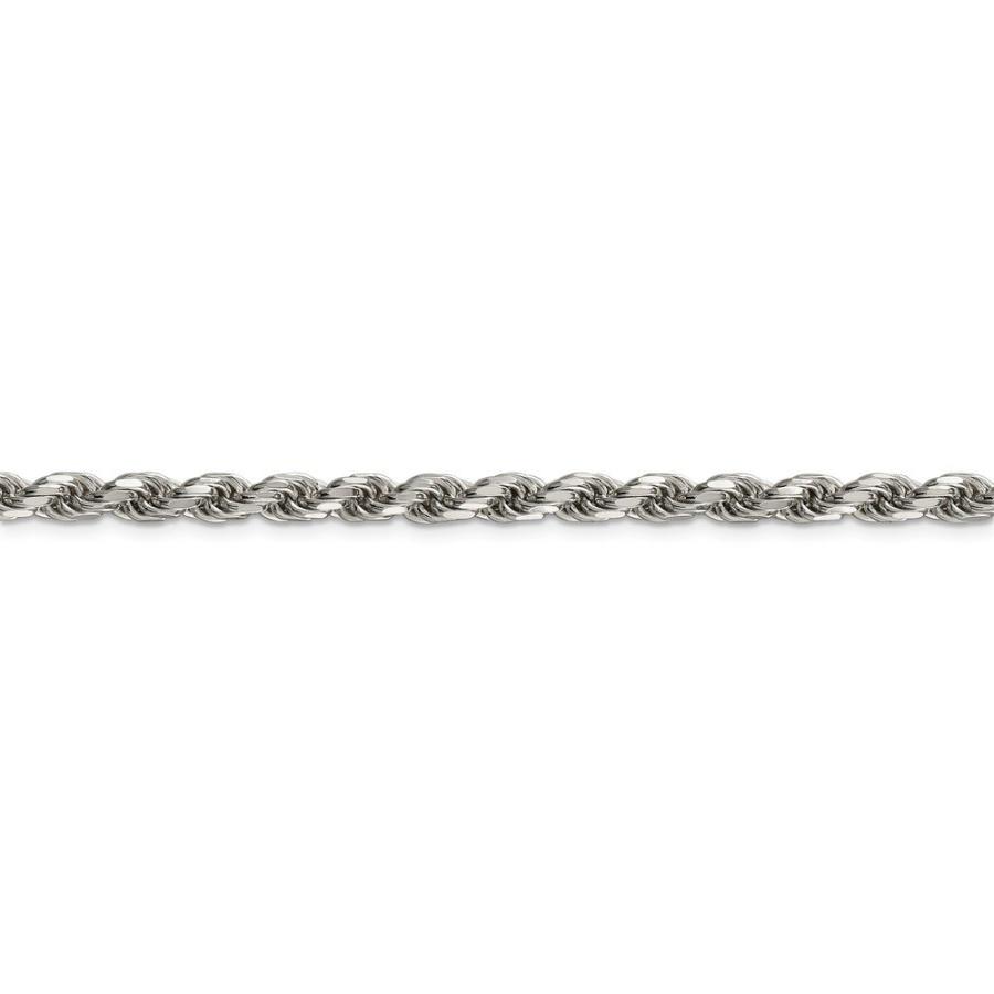 【並行輸入品】Solid 925 Sterling Silver 4.75mm Diamond cut Rope Chain Necklaceの画像
