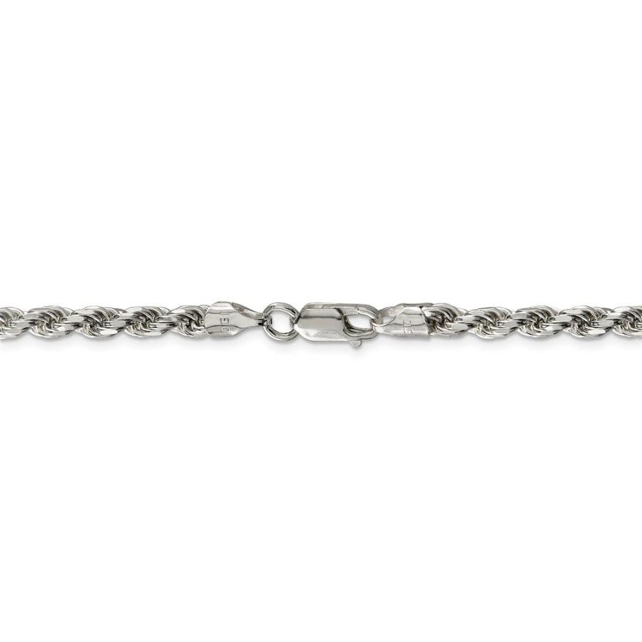 【並行輸入品】Solid 925 Sterling Silver 4.75mm Diamond cut Rope Chain Necklaceの画像