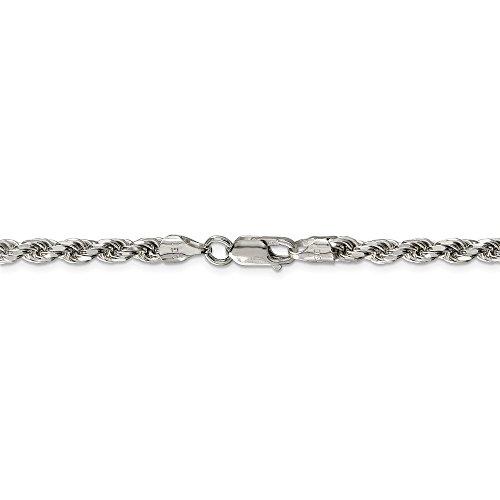 【並行輸入品】Solid 925 Sterling Silver 4.75mm Diamond cut Rope Chain Necklaceの画像