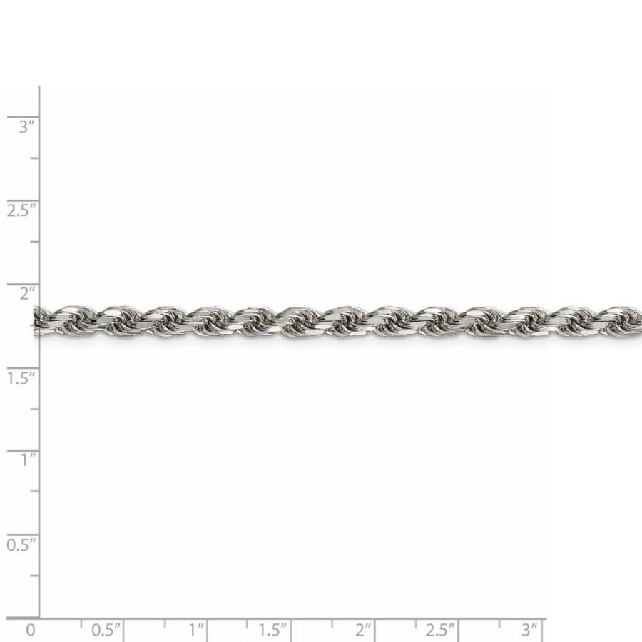 【並行輸入品】Solid 925 Sterling Silver 4.75mm Diamond cut Rope Chain Necklaceの画像