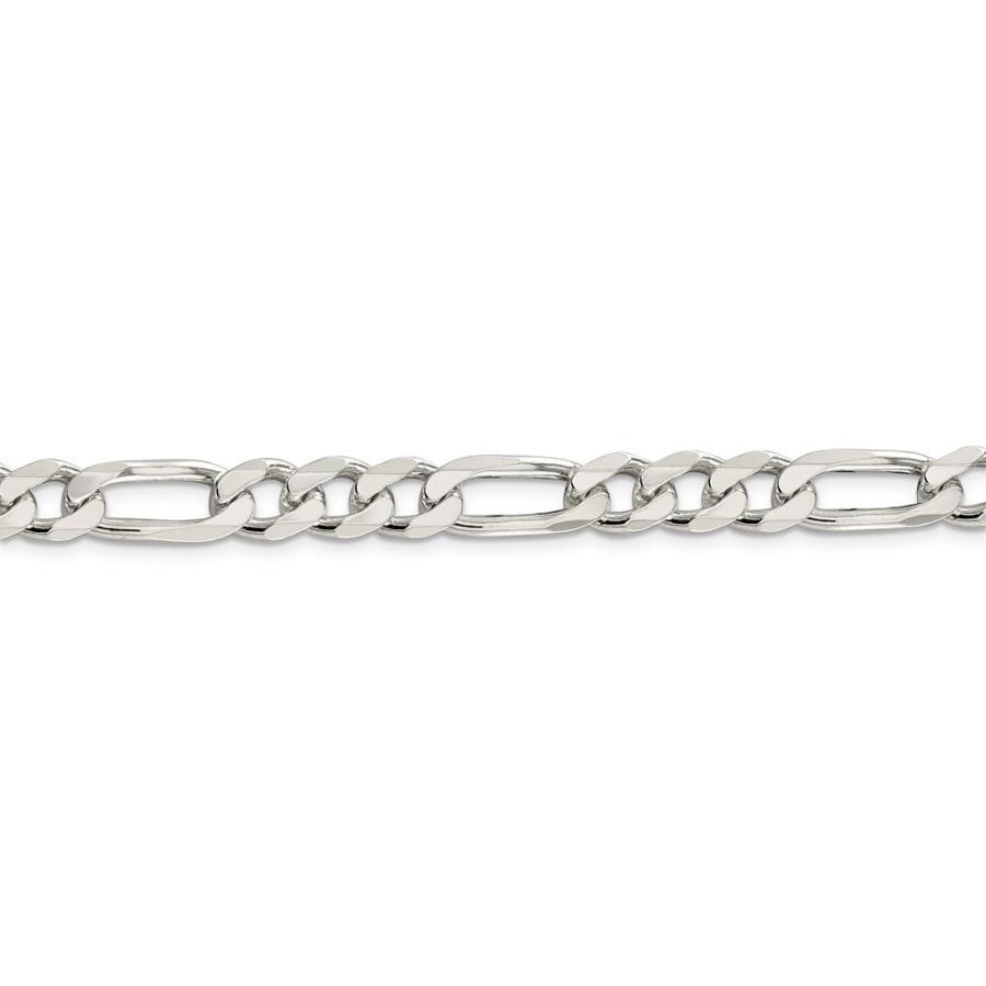 【並行輸入品】Solid 925 Sterling Silver 8mm Pave Flat Figaro Chain Necklaceの画像