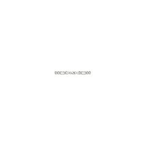 【並行輸入品】Solid 925 Sterling Silver 8mm Pave Flat Figaro Chain Necklaceの画像