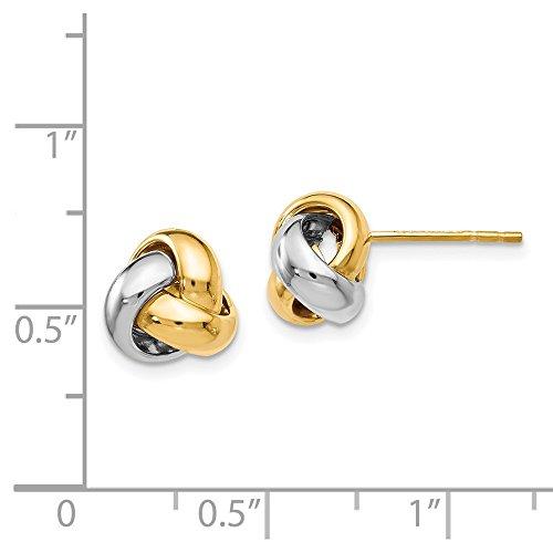 【並行輸入品】14K イエローとホワイトゴールド ツートーン ラブノット スタッドピアス   8mm x 9mm, 金属 14k Yellowの画像