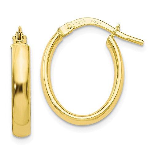 【並行輸入品】10K イエローゴールド チューブフープイヤリング   17mm x 27mm, 金属 10K Yellow Gold Tubeの画像