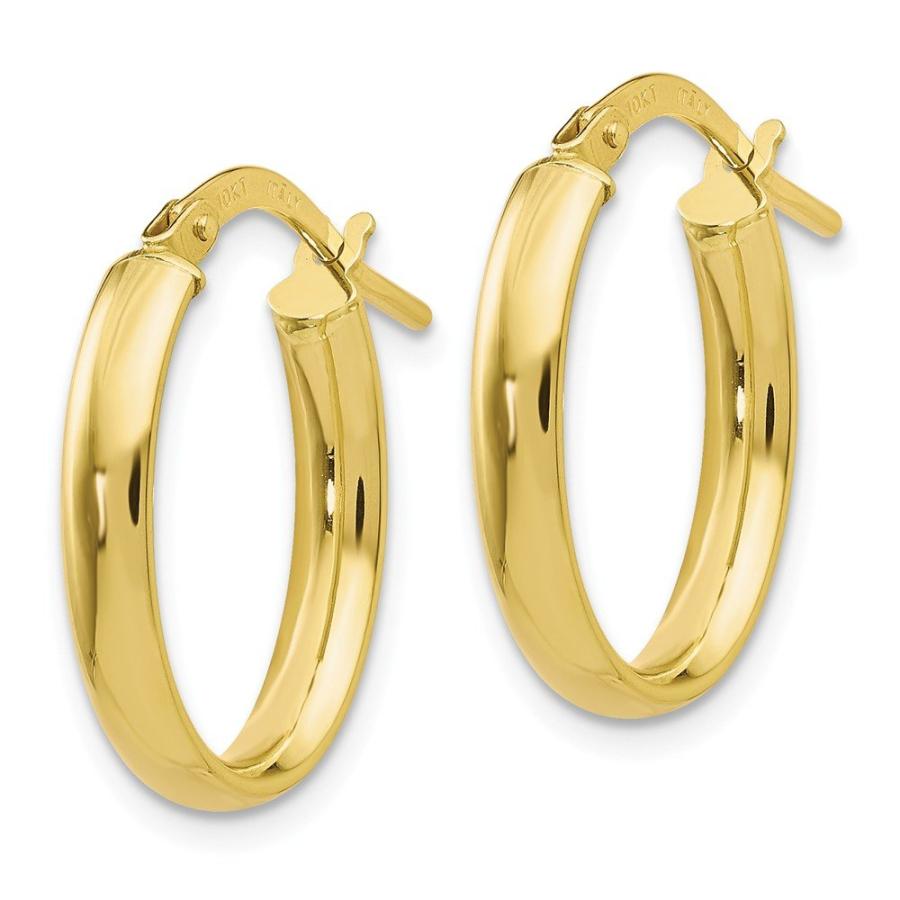 【並行輸入品】10K イエローゴールド チューブフープイヤリング   17mm x 27mm, 金属 10K Yellow Gold Tubeの画像
