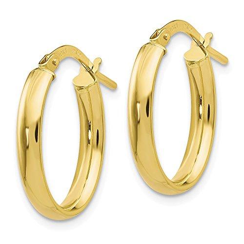 【並行輸入品】10K イエローゴールド チューブフープイヤリング   17mm x 27mm, 金属 10K Yellow Gold Tubeの画像