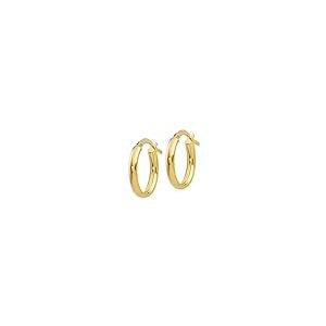 【並行輸入品】10K イエローゴールド チューブフープイヤリング   17mm x 27mm, 金属 10K Yellow Gold Tubeの画像