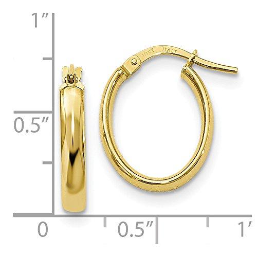 【並行輸入品】10K イエローゴールド チューブフープイヤリング   17mm x 27mm, 金属 10K Yellow Gold Tubeの画像