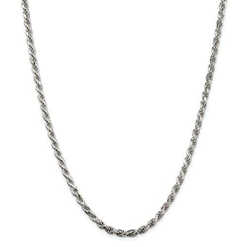 【並行輸入品】Solid 925 Sterling Silver 3.5mm Diamond cut Rope Chain Necklaceの画像