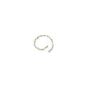 【並行輸入品】14K イエローとホワイトゴールド ツートーンブレスレット 安全なロブスターロッククラスプ付き 7インチ, 7 inches, 金の画像