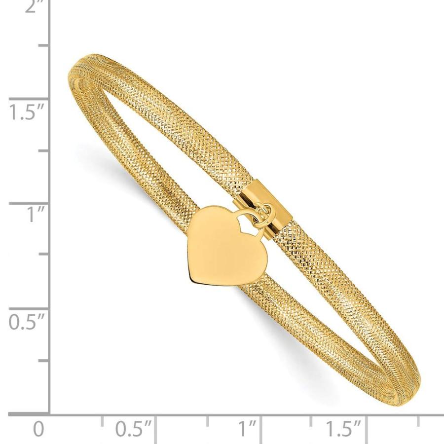 【並行輸入品】14Kイエローゴールドハートストレッチメッシュブレスレット 7.5インチ (幅=4mm), 7.5 inches, 金属 Soniの画像