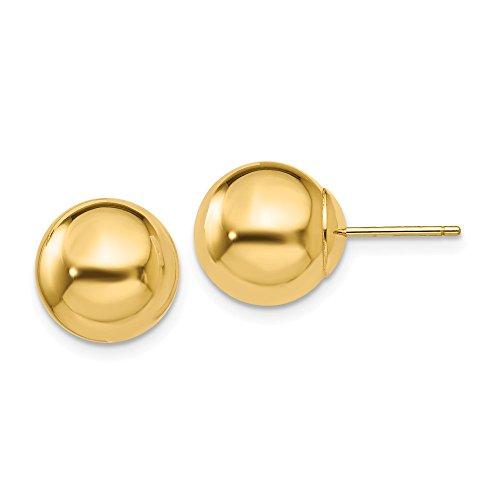 【並行輸入品】14K イエローゴールド 10mm ボールポスト スタッドピアス 10mm, 金属 14k Yellow Gold 10mm Baの画像
