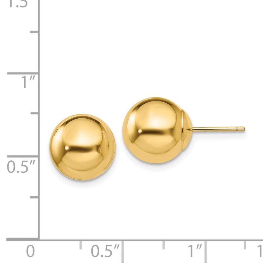 【並行輸入品】14K イエローゴールド 10mm ボールポスト スタッドピアス 10mm, 金属 14k Yellow Gold 10mm Baの画像