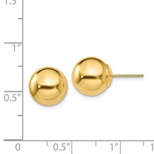 【並行輸入品】14K イエローゴールド 10mm ボールポスト スタッドピアス 10mm, 金属 14k Yellow Gold 10mm Baの画像