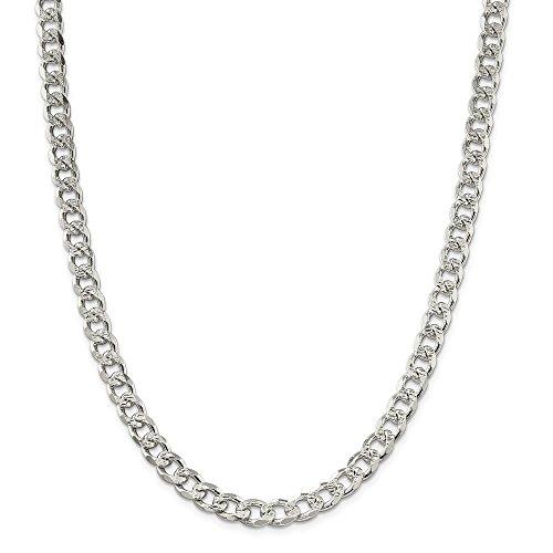 【並行輸入品】Solid 925 Sterling Silver 8mm Pave Curb Cuban Chain Necklace   wの画像