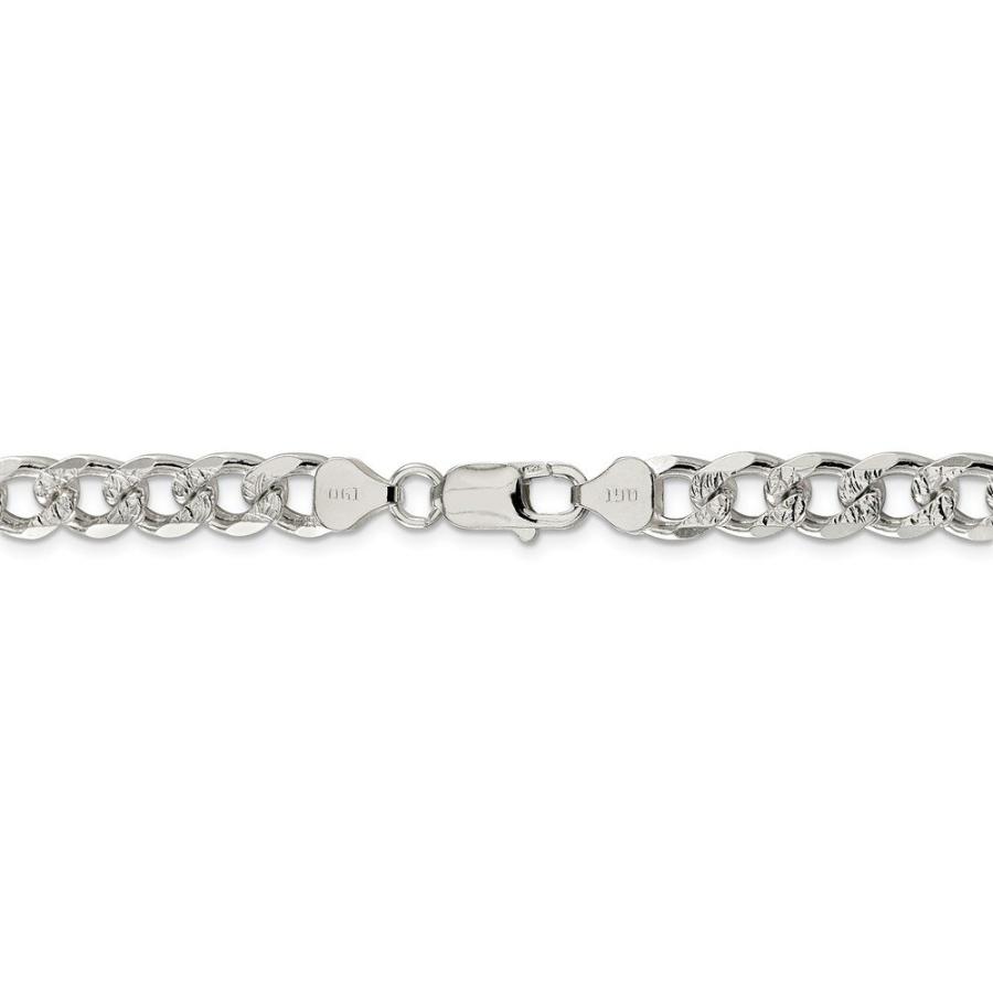 【並行輸入品】Solid 925 Sterling Silver 8mm Pave Curb Cuban Chain Necklace   wの画像