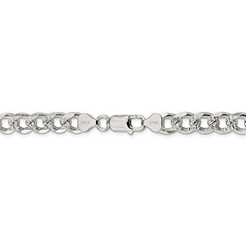 【並行輸入品】Solid 925 Sterling Silver 8mm Pave Curb Cuban Chain Necklace   wの画像